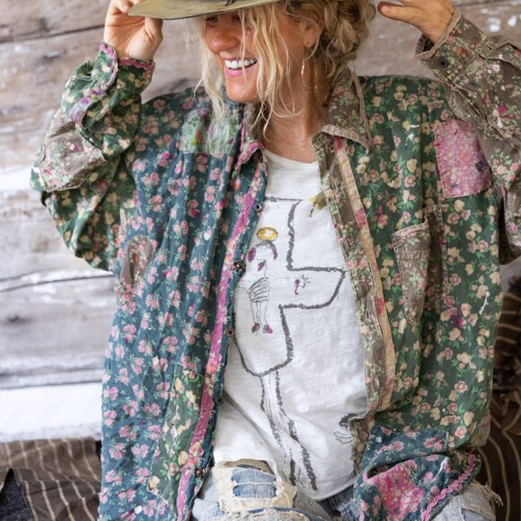 MAGNOLIA PEARL  Piecewise Landes Shirt Top 1805 Agustin NWT - Picture 1 of 10